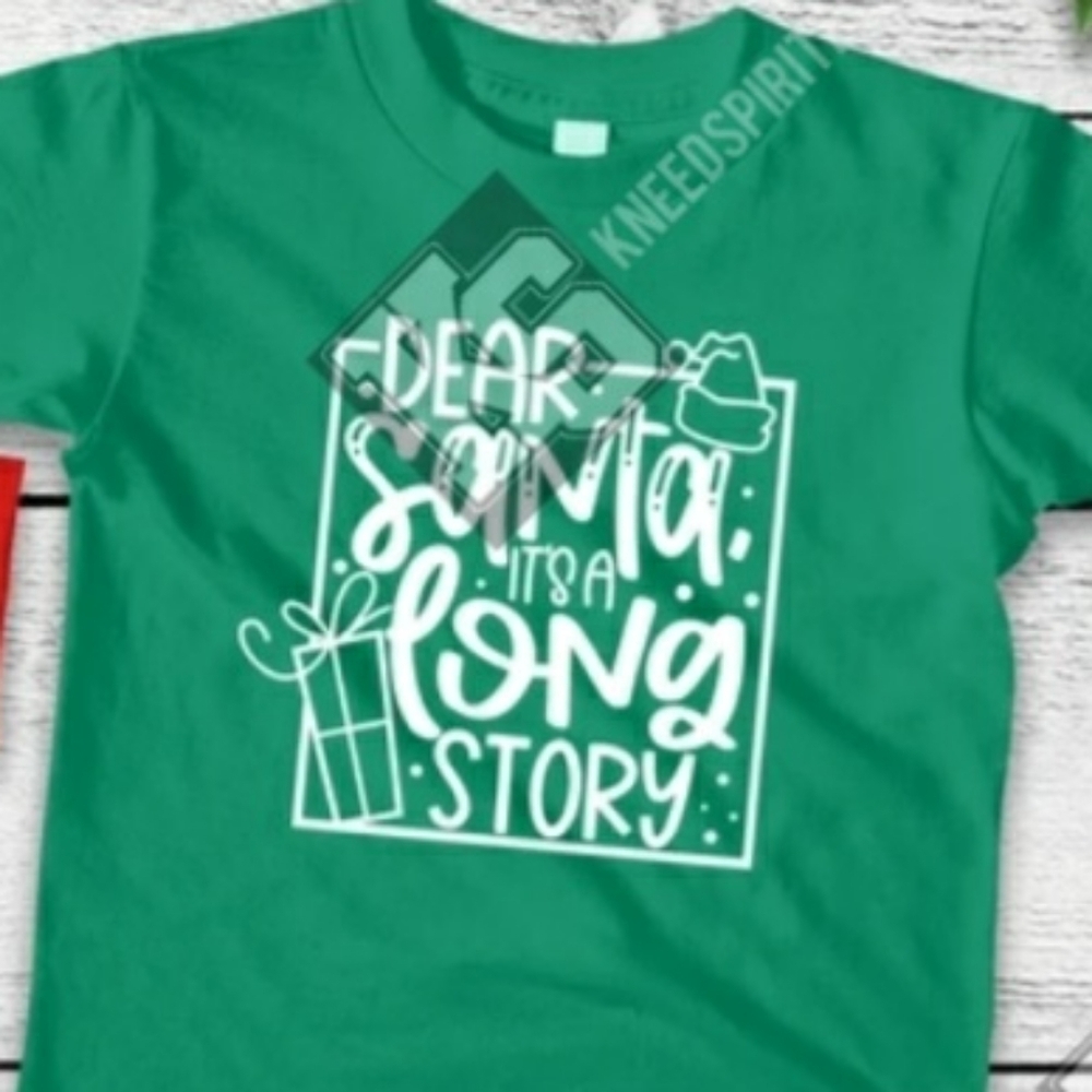 Dear Santa It's a Long Story‎ Christmas Tee